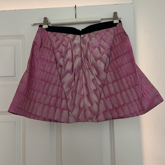 Balenciaga Pink Snakeskin Miniskirt with texture, sparkle, flare, and pockets! - Picture 5 of 10